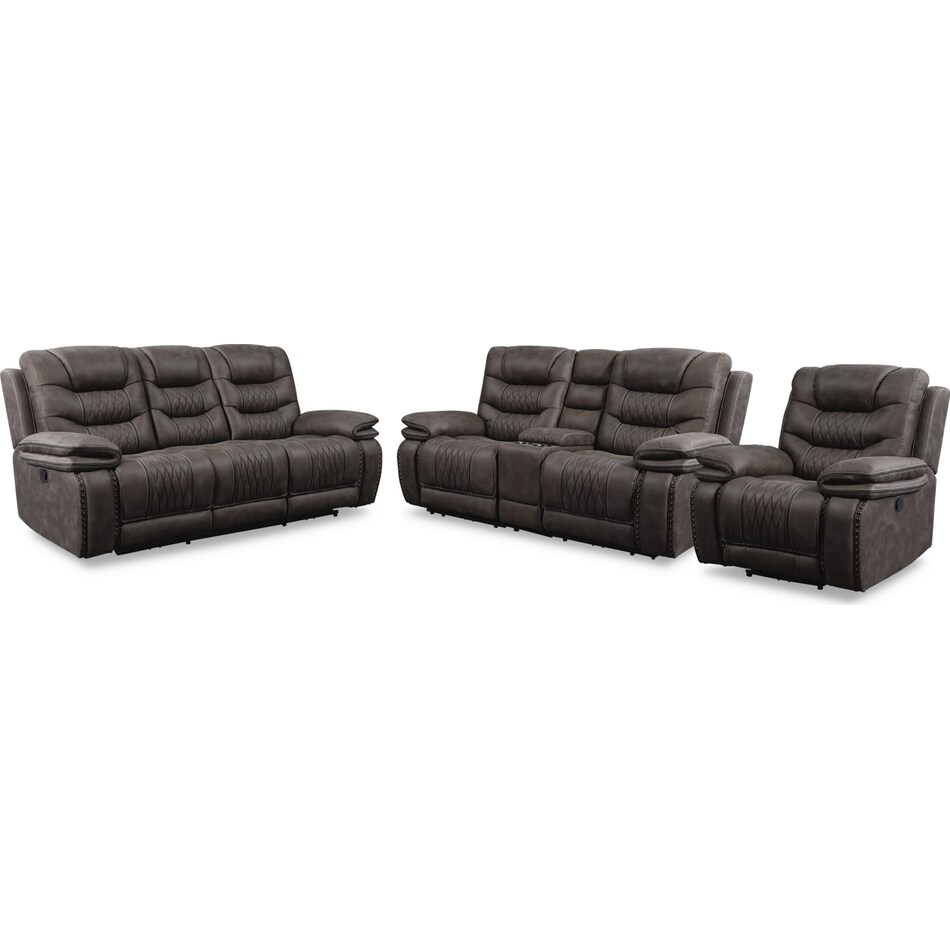 sorrento gray  pc manual reclining living room   