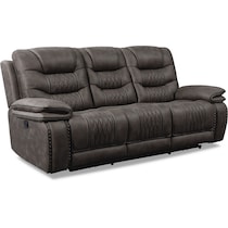 sorrento gray manual reclining sofa   