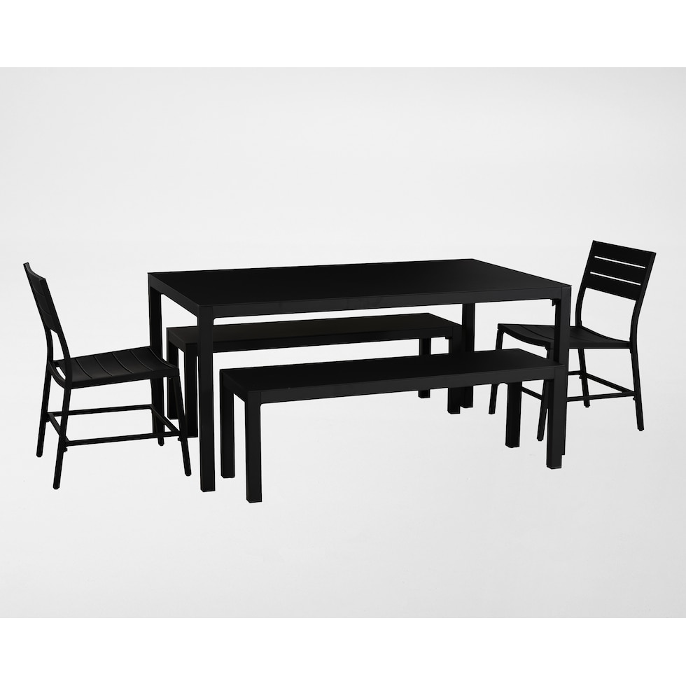 south hampton black  pc outdoor dining   