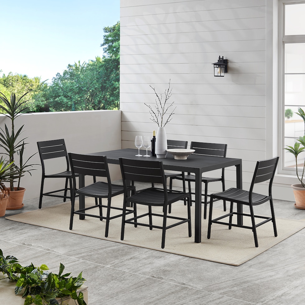 south hampton black  pc outdoor dining   