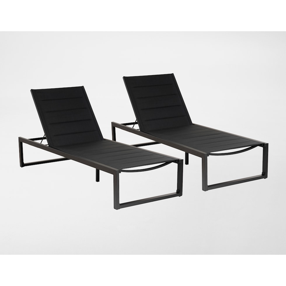 south hampton black outdoor chaise set   