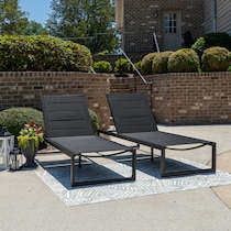 south hampton black outdoor chaise set   