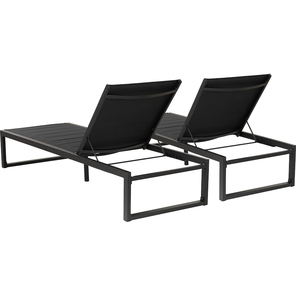 south hampton black outdoor chaise set   