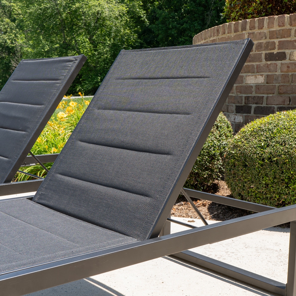 south hampton black outdoor chaise set   