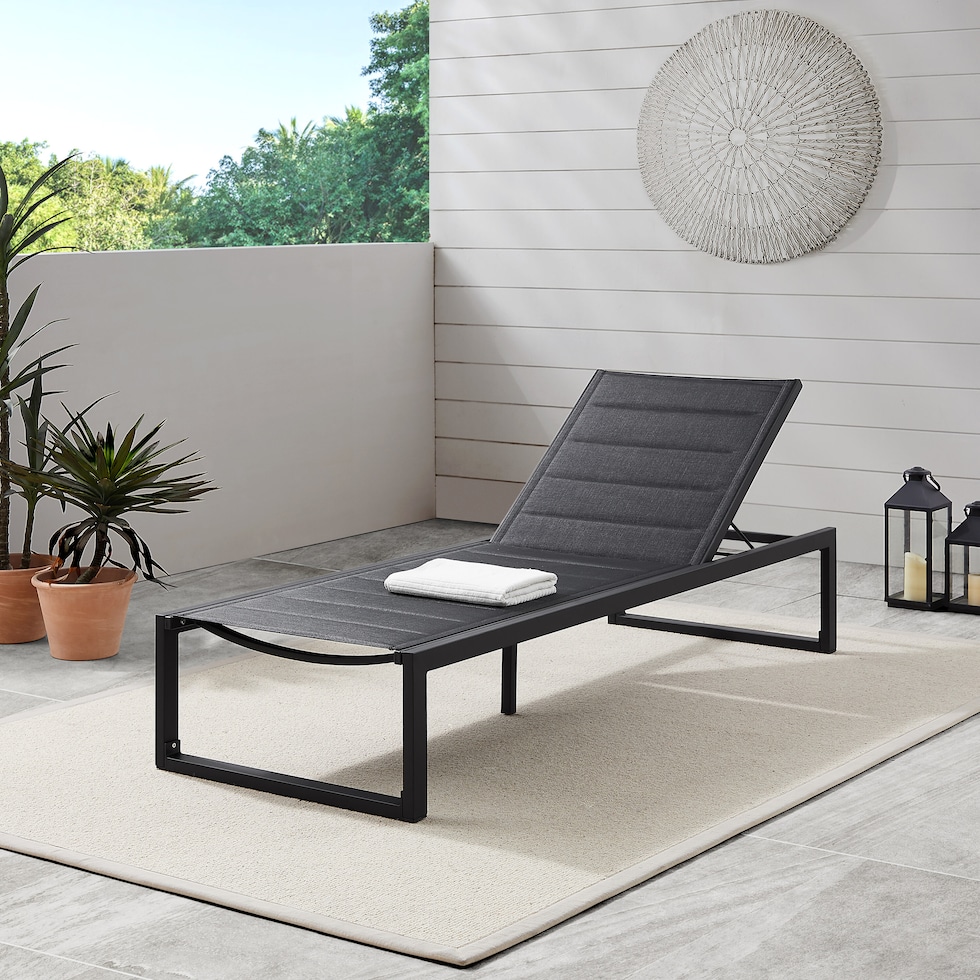 south hampton black outdoor chaise   