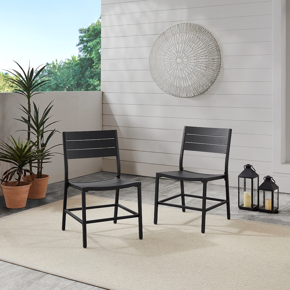 south hampton black outdoor dining chair   