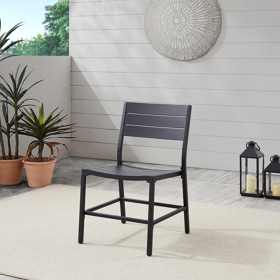 south hampton black outdoor dining chair   