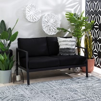south hampton black outdoor loveseat   