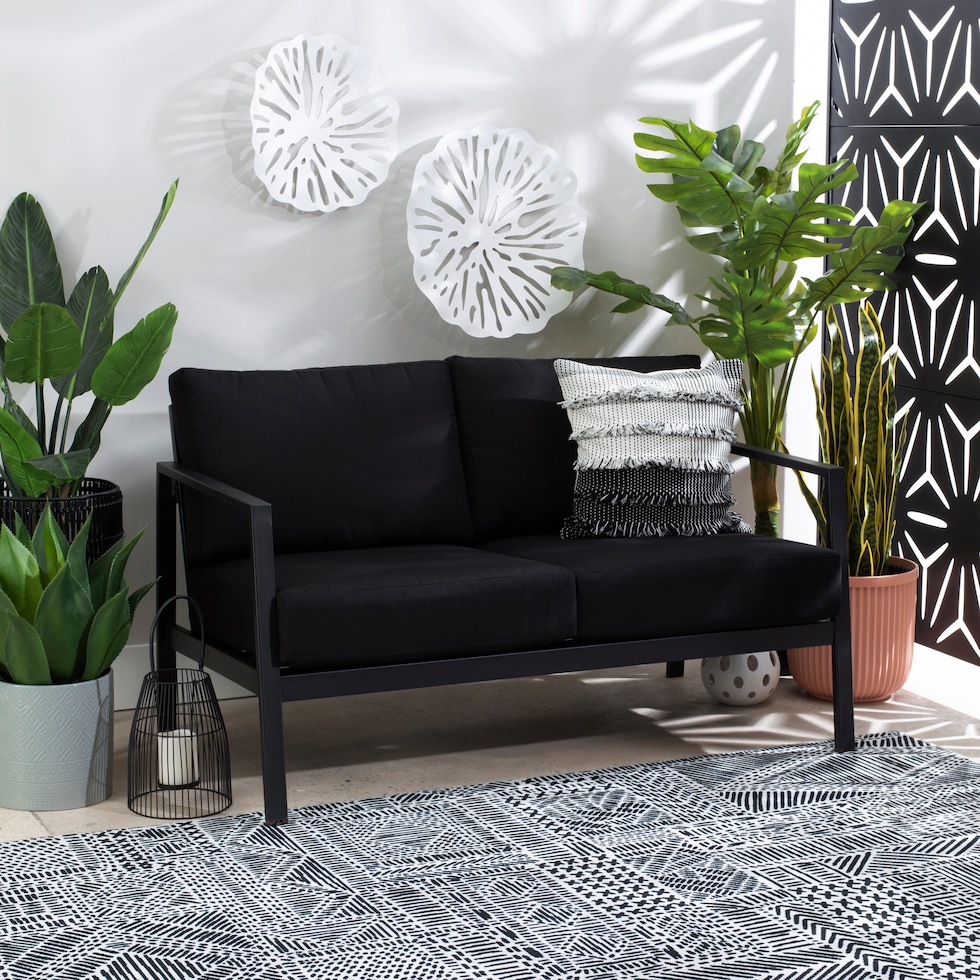 south hampton black outdoor loveseat   