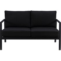 south hampton black outdoor loveseat   