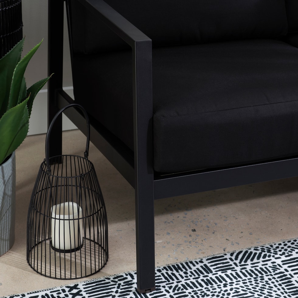 south hampton black outdoor loveseat   