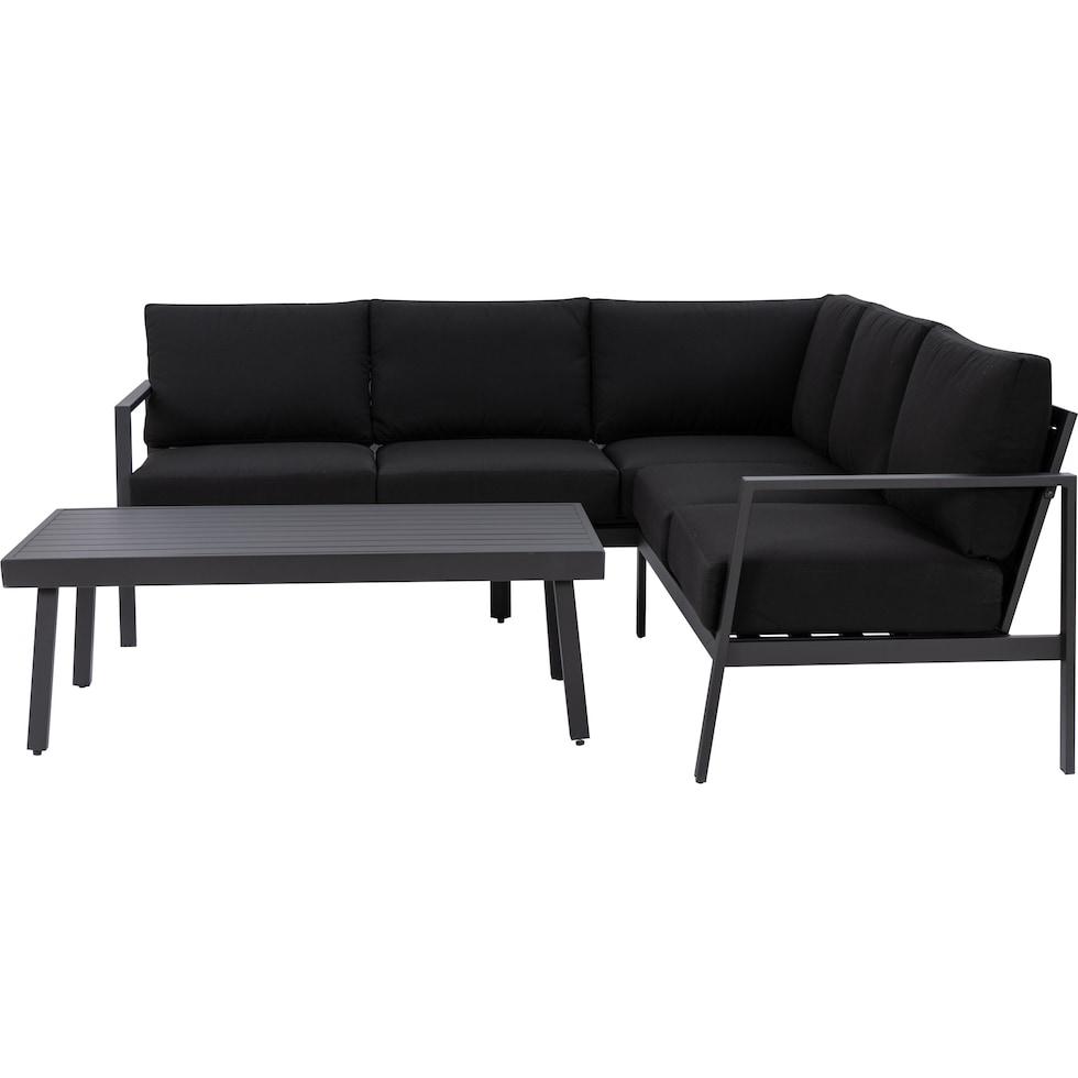 south hampton black outdoor sectional set   