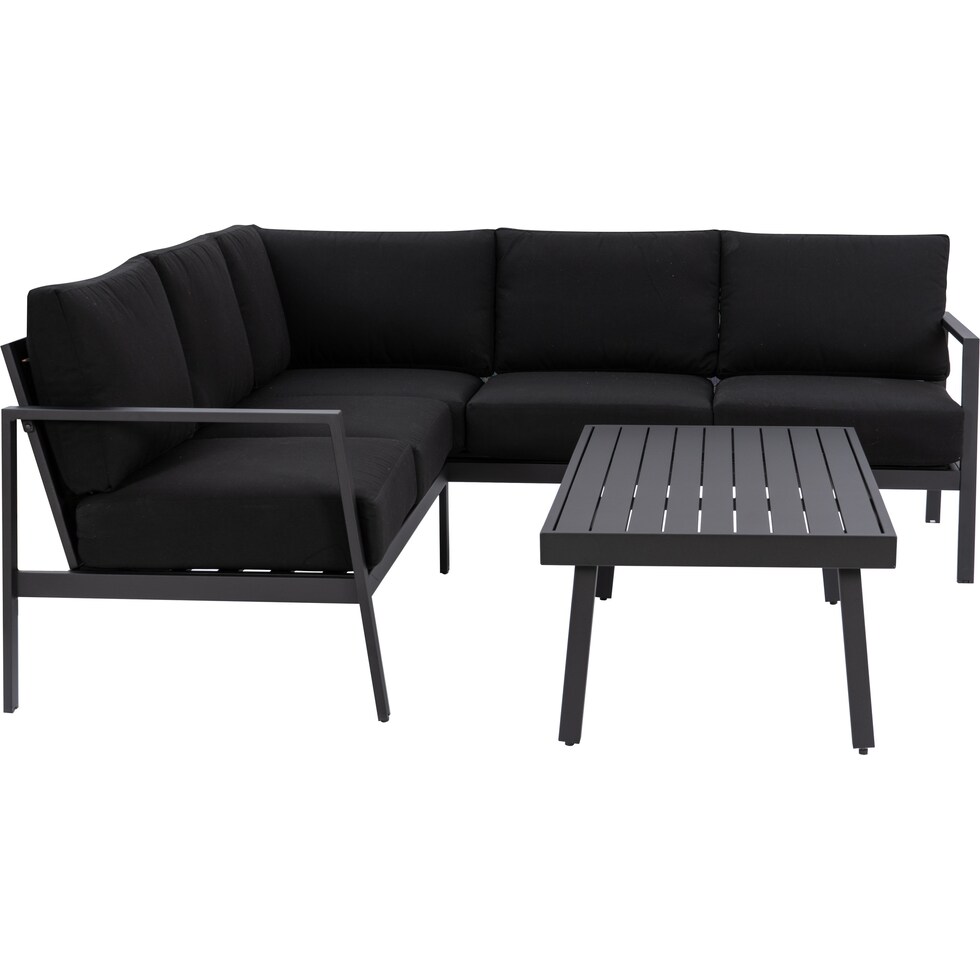 south hampton black outdoor sectional set   