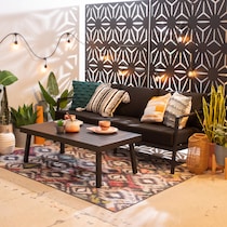 south hampton black outdoor sofa   