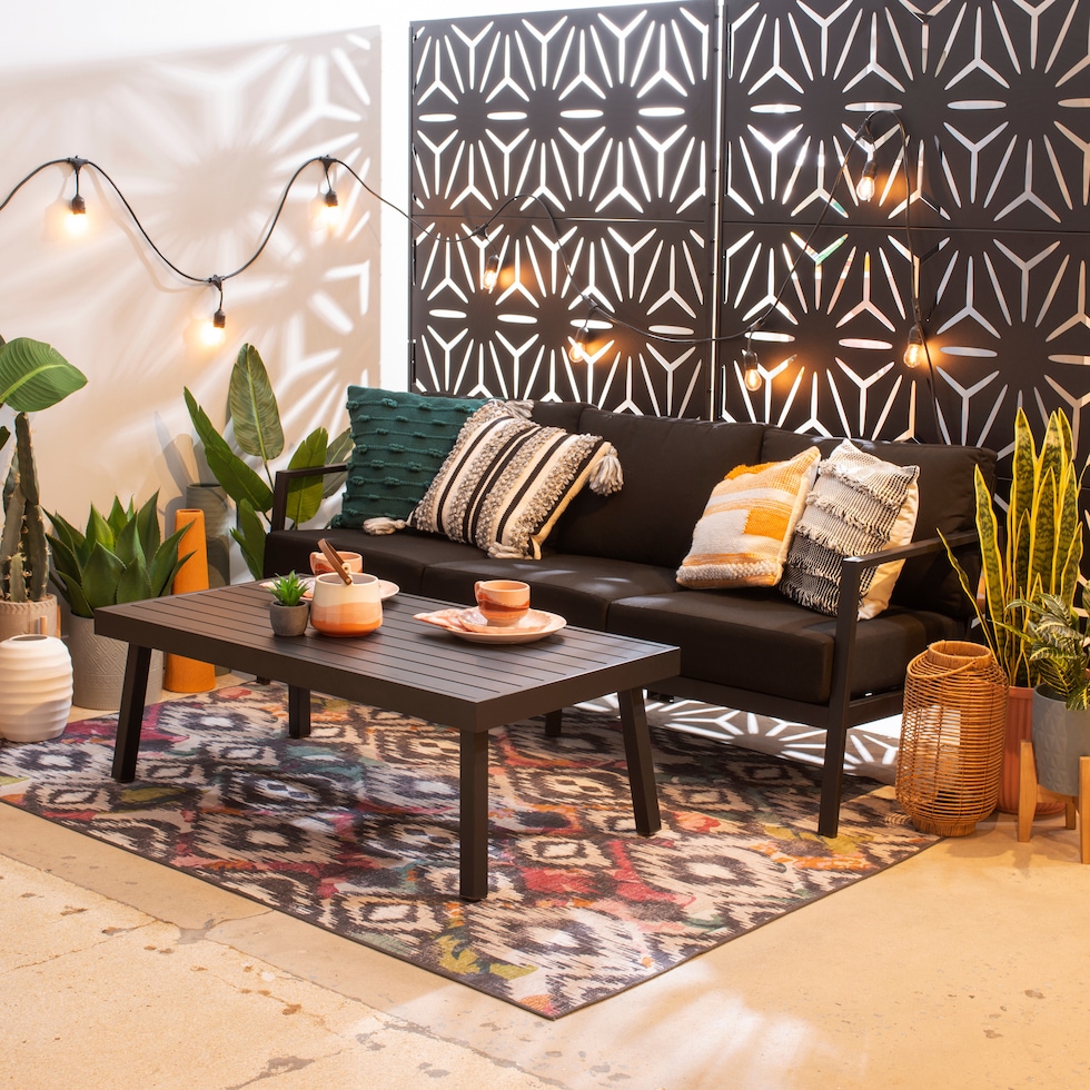 south hampton black outdoor sofa   