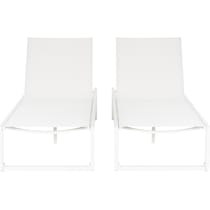 south hampton white outdoor chaise set   