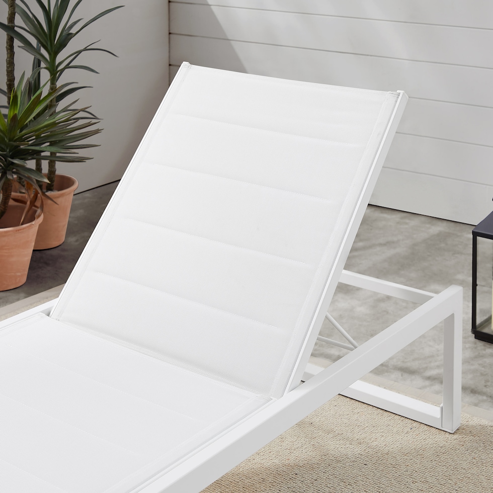 south hampton white outdoor chaise   