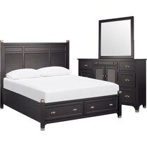 southampton gray  pc king storage bedroom   