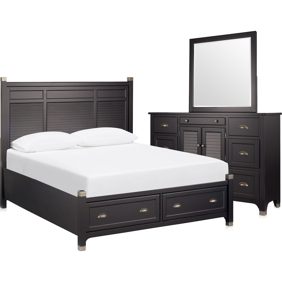 southampton gray  pc king storage bedroom   