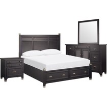 southampton gray  pc king storage bedroom   