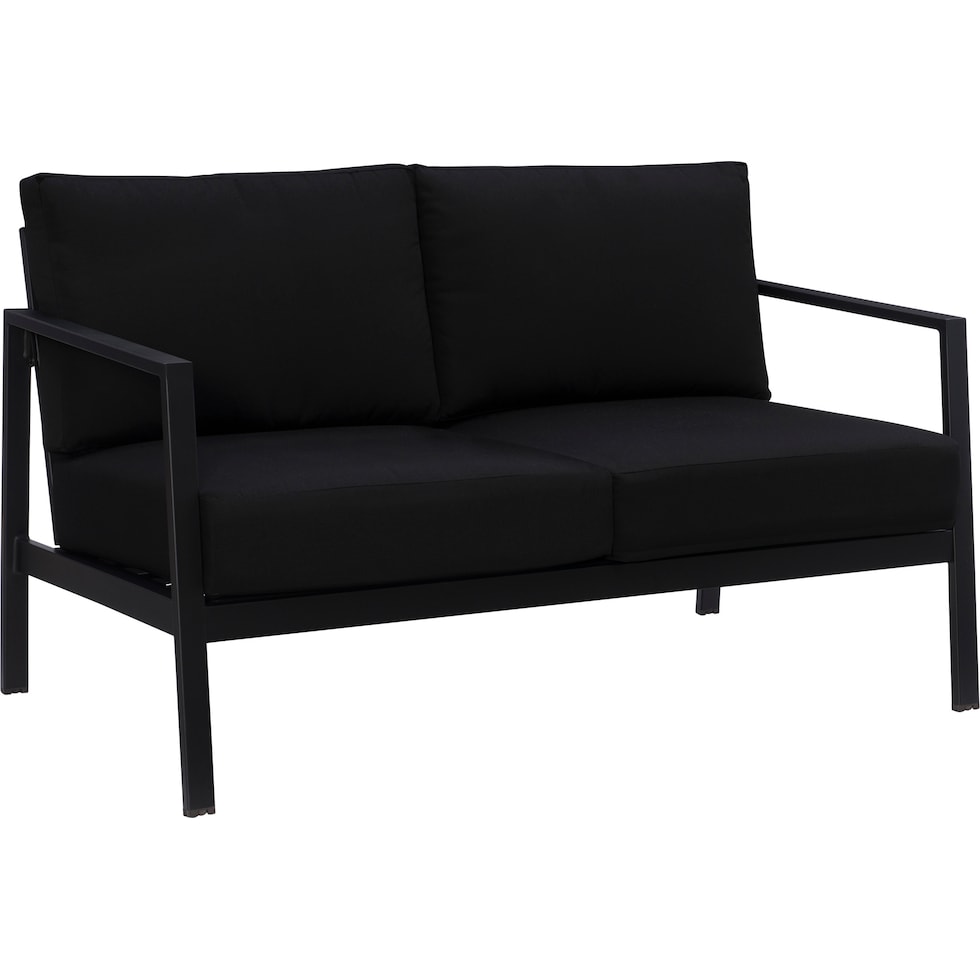 southhampton black outdoor loveseat   