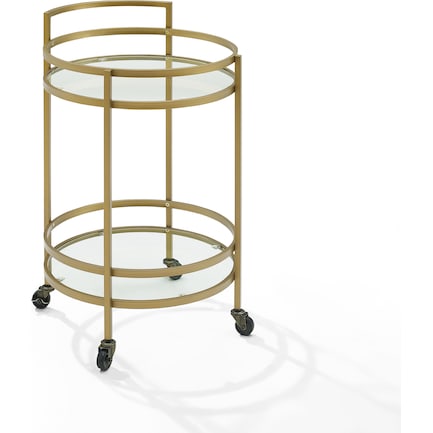 Sovereign Round Bar Cart - Gold