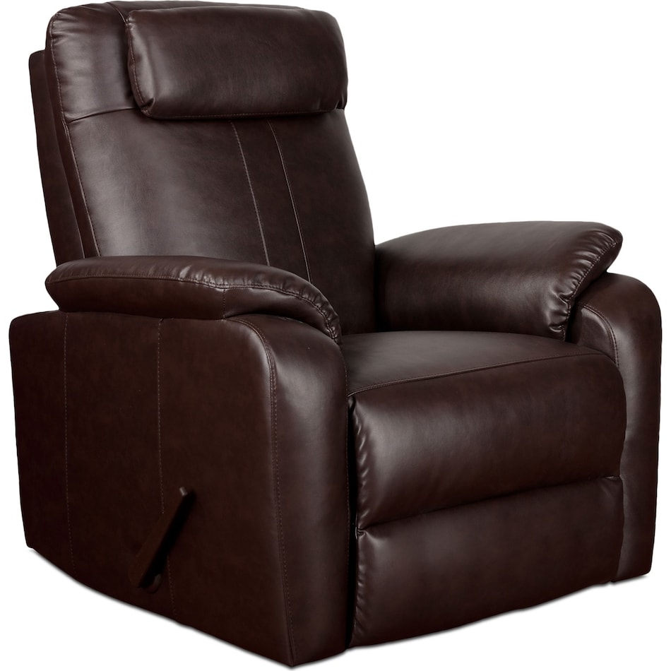 sparta dark brown rocker recliner   
