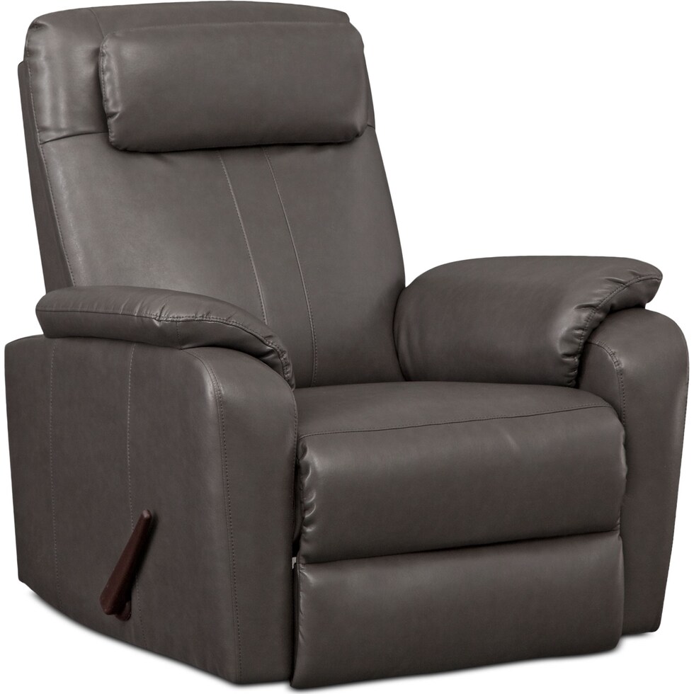 sparta gray rocker recliner   