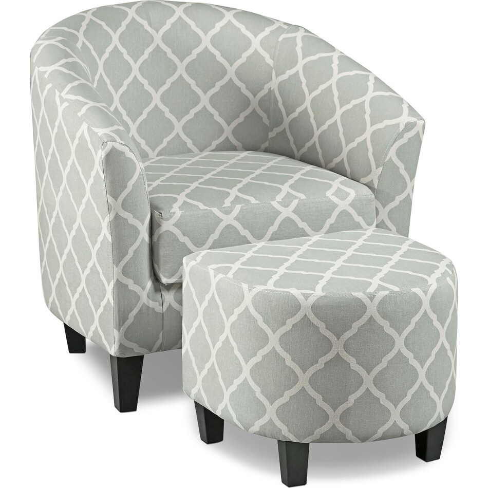 sperrie gray chair and ottoman   