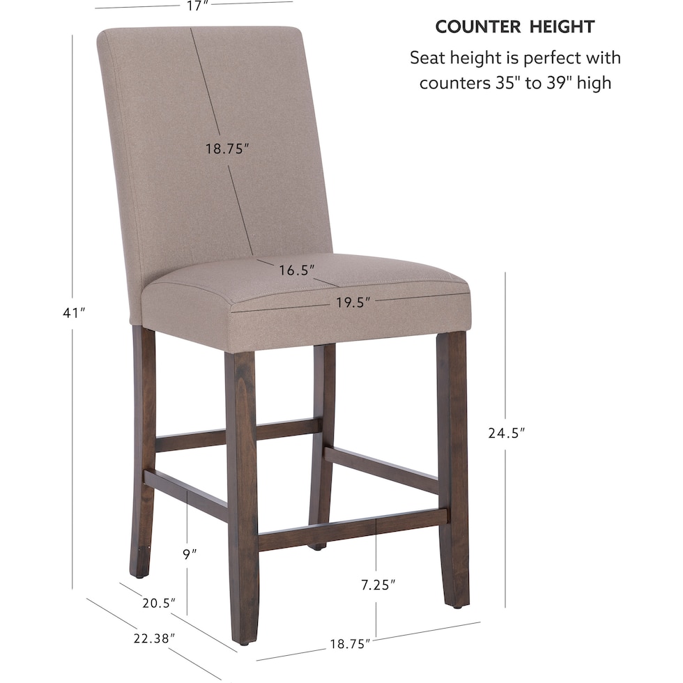 spiva dark brown counter height stool   