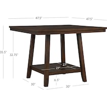 spiva dark brown counter height table   