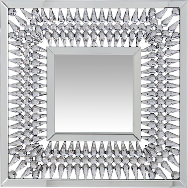 Square Crystal 24'' x 24'' Wall Mirror