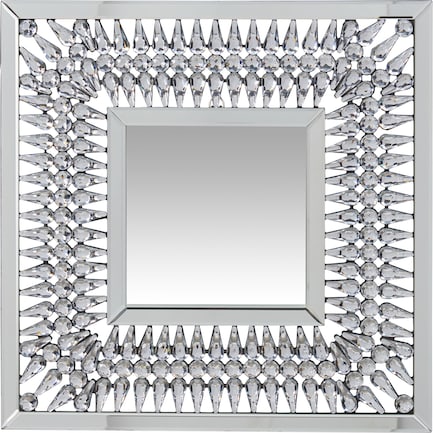 Square Crystal Spoke Wall Mirror