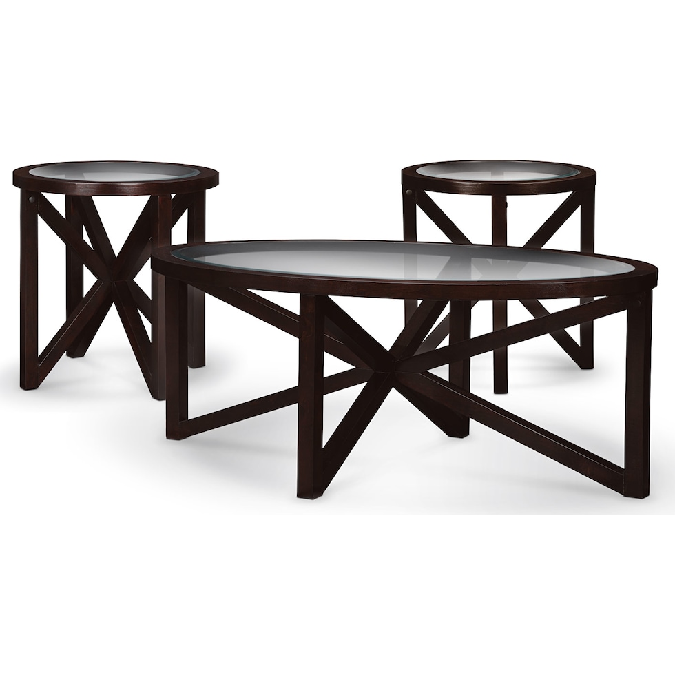 starburst dark brown  pack tables   