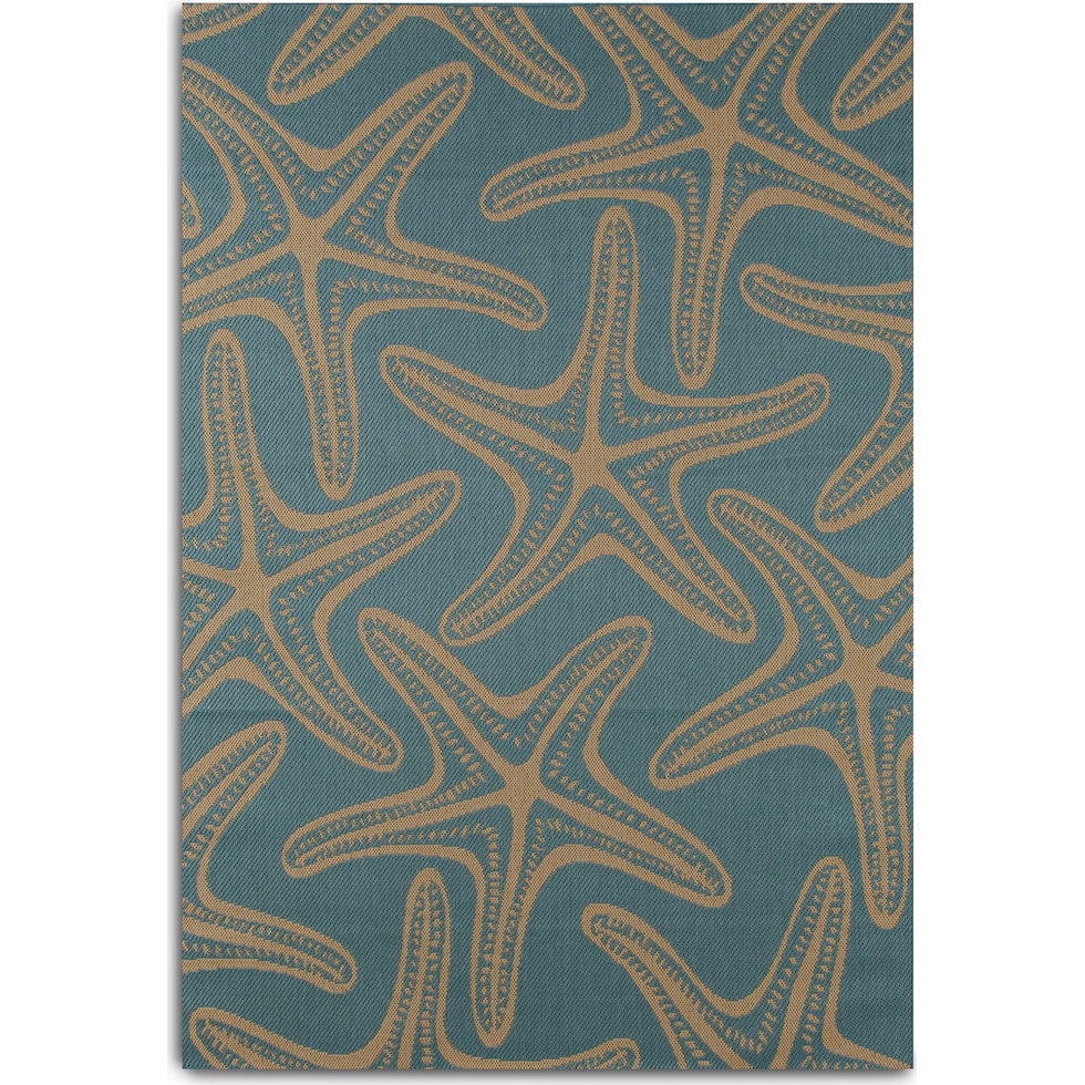 starfish blue outdoor area rug   