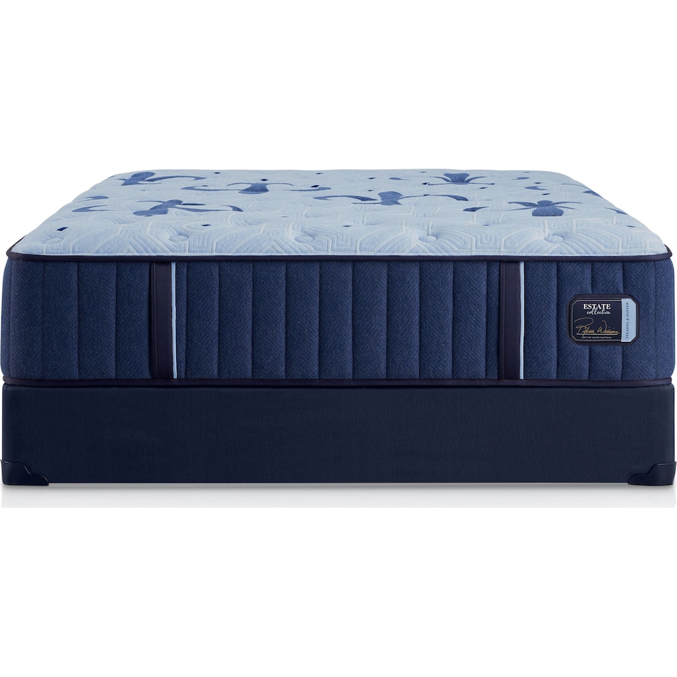 stearns & foster estate blue king mattress foundation set   