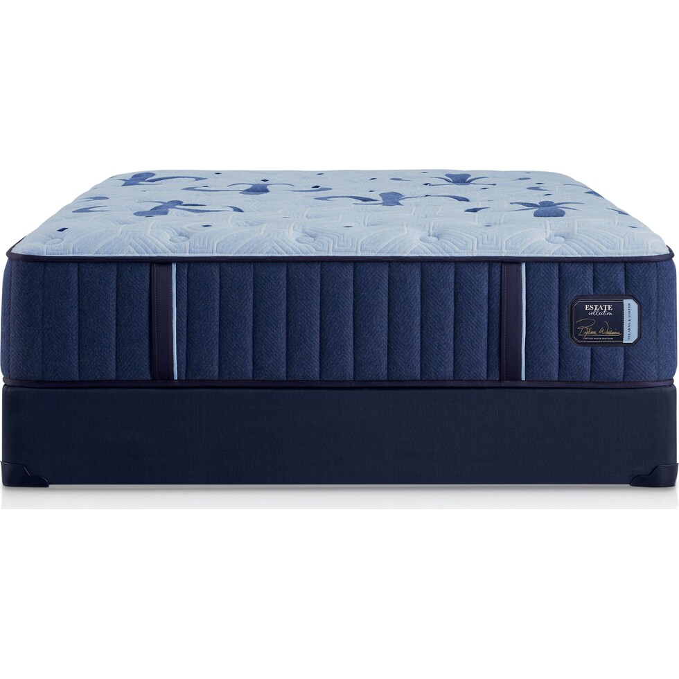 stearns & foster estate blue king mattress low profile foundation set   