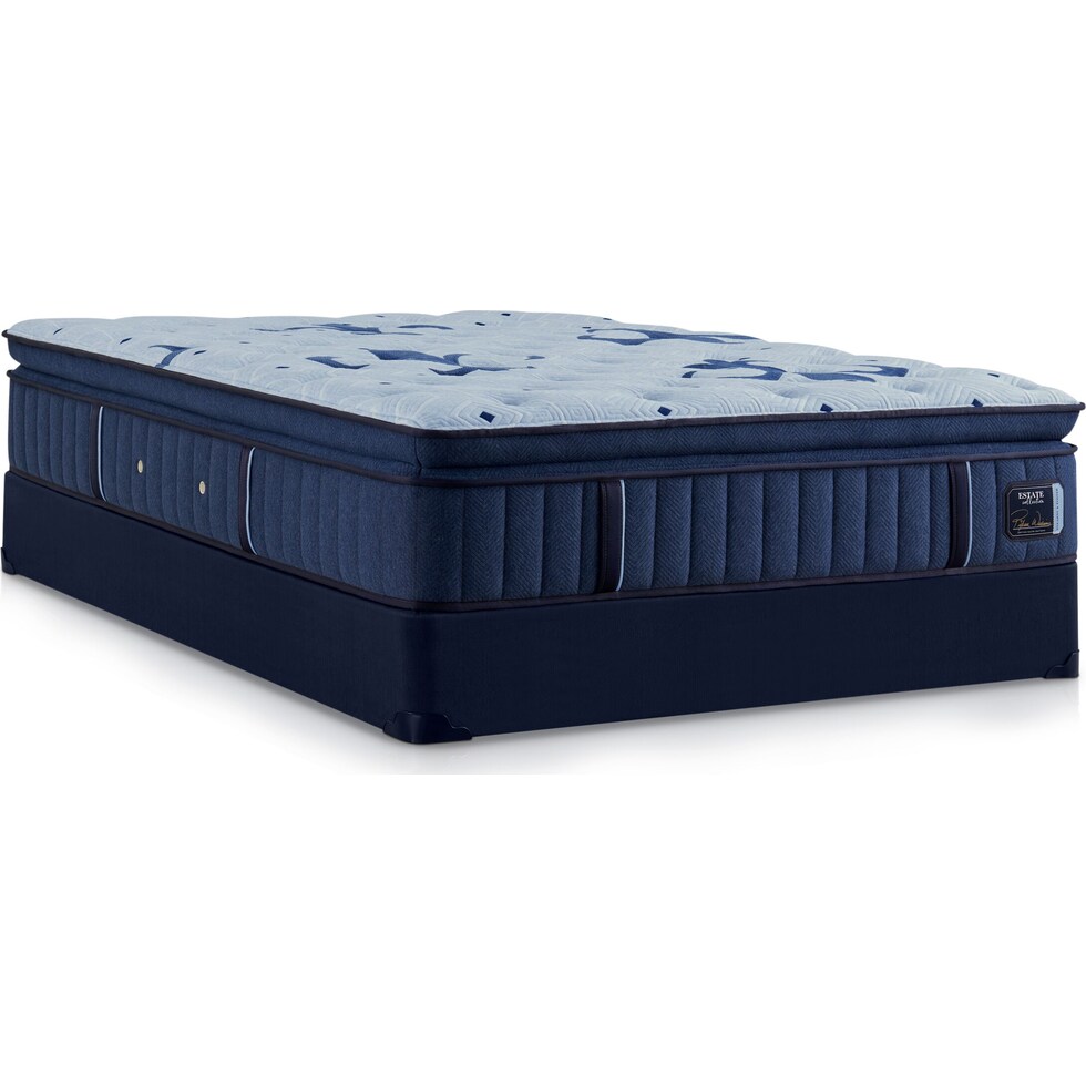 stearns & foster estate blue twin xl mattress foundation set   