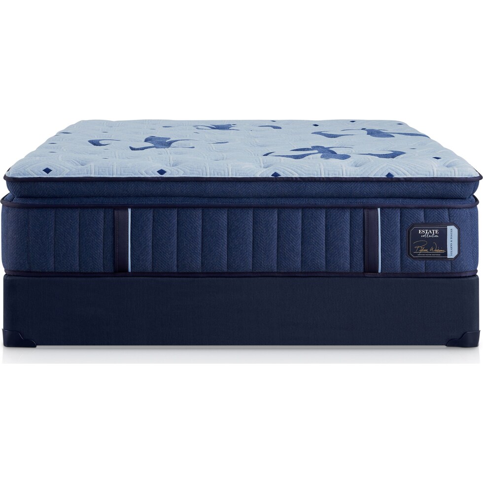 stearns & foster estate blue twin xl mattress foundation set   