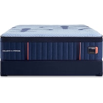stearns & foster lux hybrid blue king mattress low profile foundation set   