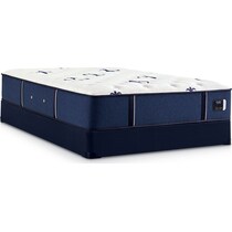 stearns & foster studio blue queen mattress split low profile foundation set   