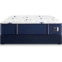 stearns & foster studio blue queen mattress split low profile foundation set   