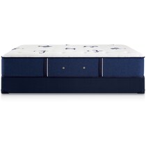 stearns & foster studio blue queen mattress split low profile foundation set   