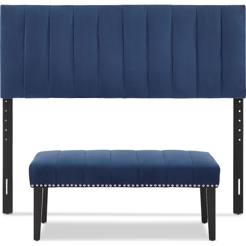 stella blue  pc queen bedroom set   