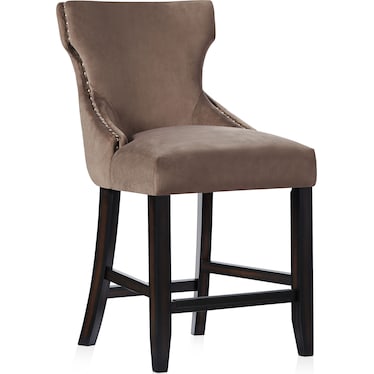 Stella Counter-Height Stool - Taupe Velvet