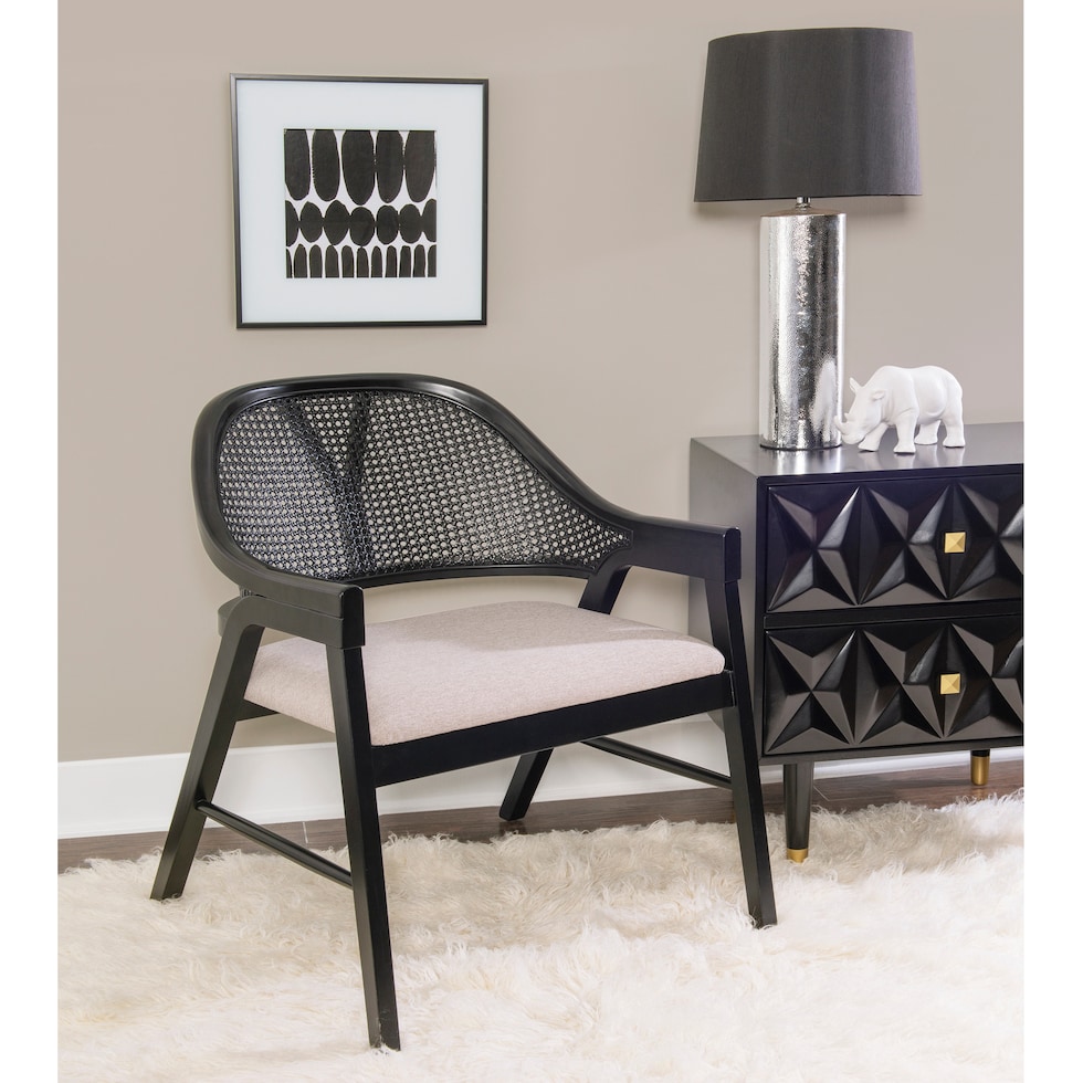 steph black accent chair   