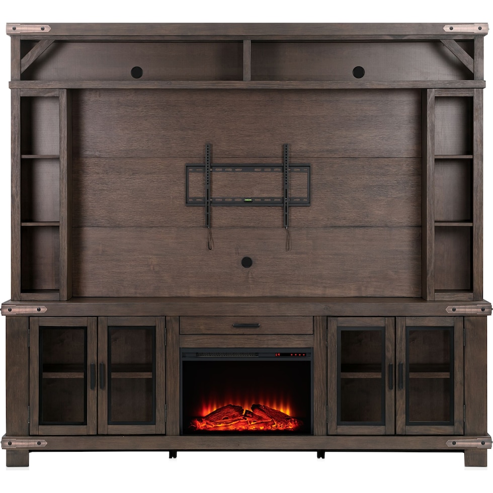 sterling entertainment dark brown entertainment wall unit   