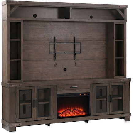 Sterling Fireplace Entertainment Wall - Brown