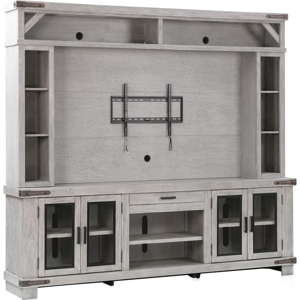 sterling gray entertainment wall unit   