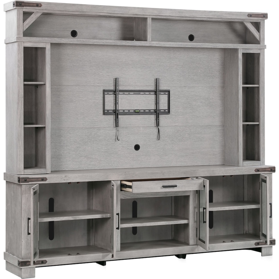 sterling gray entertainment wall unit   